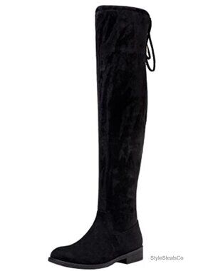 Synthetic Suede Over the Knee Thigh High Flat Boots